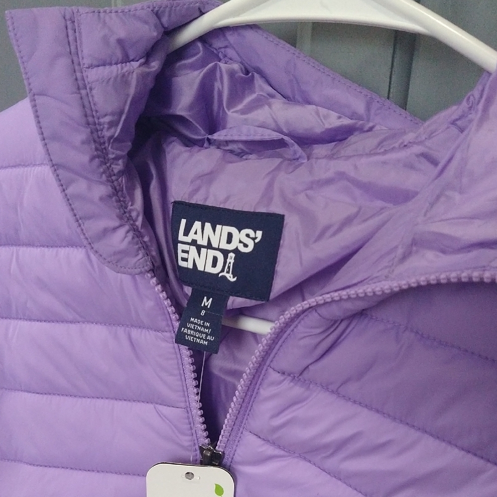Lands' End Kids Lavender Fitted Coat Size M 8 - Picture 2 of 4